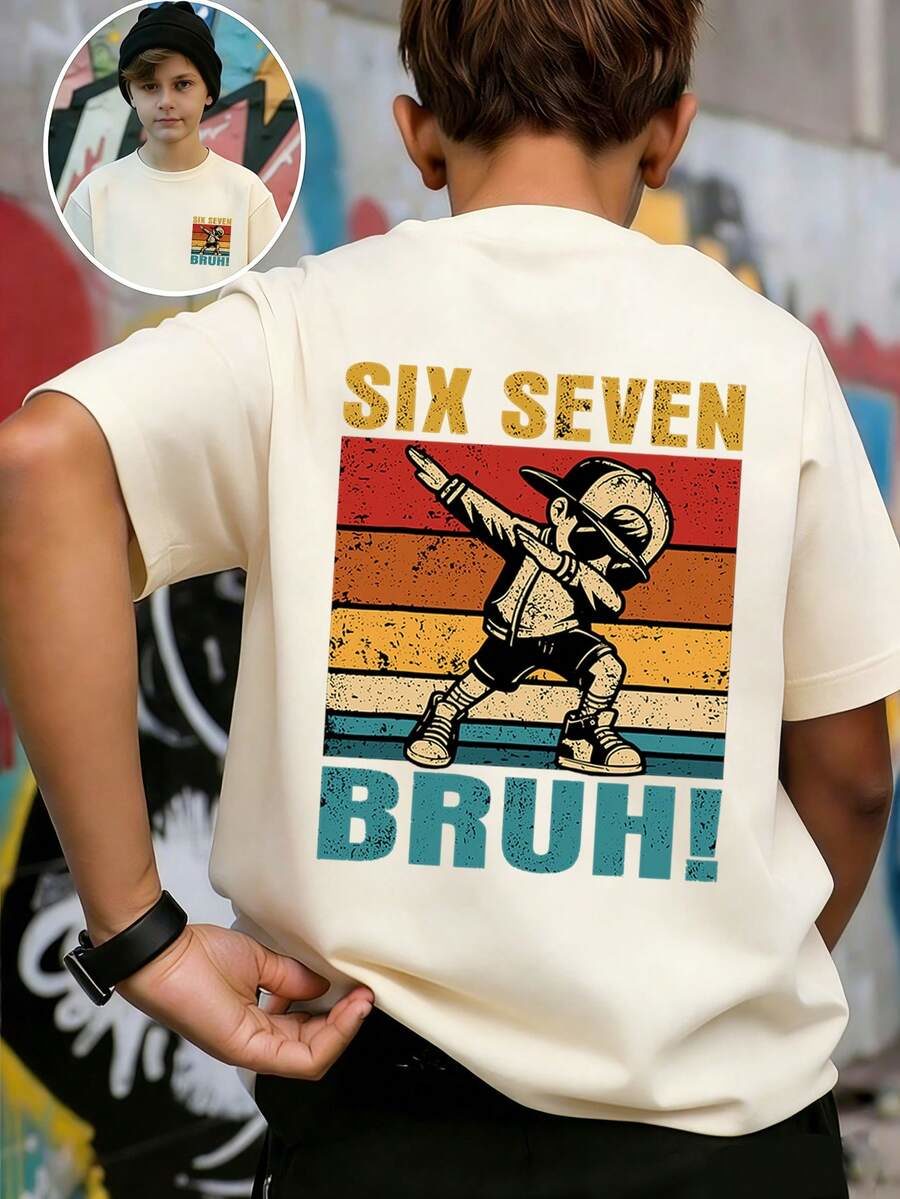 Tween Boy-Cartoon Print T-Shirt