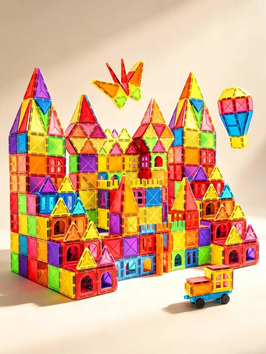 40/64/100pcs Magnetic Building Blocks Set, STEM Construction Toys And Montessori Learning Gifts