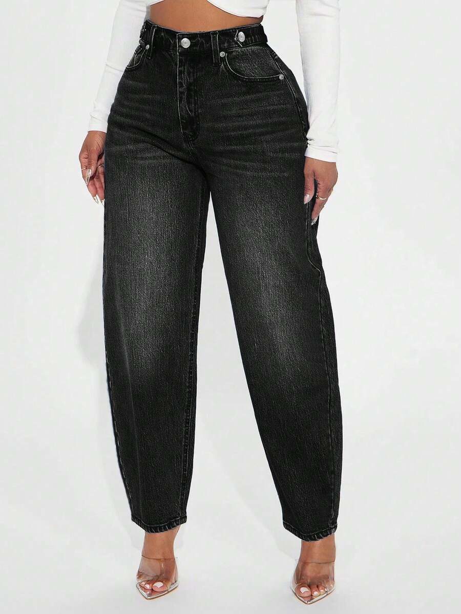 Stylish Lantern Vintage Loose Casual Tapered Carrot Jeans, Fashion For Fall