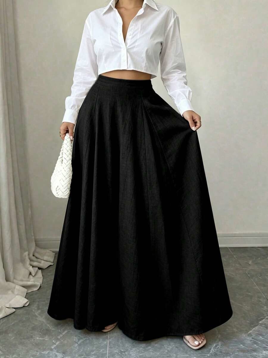Wide Leg Pants Women Design Flared Slimming Elegant Commute Casual Long Pants