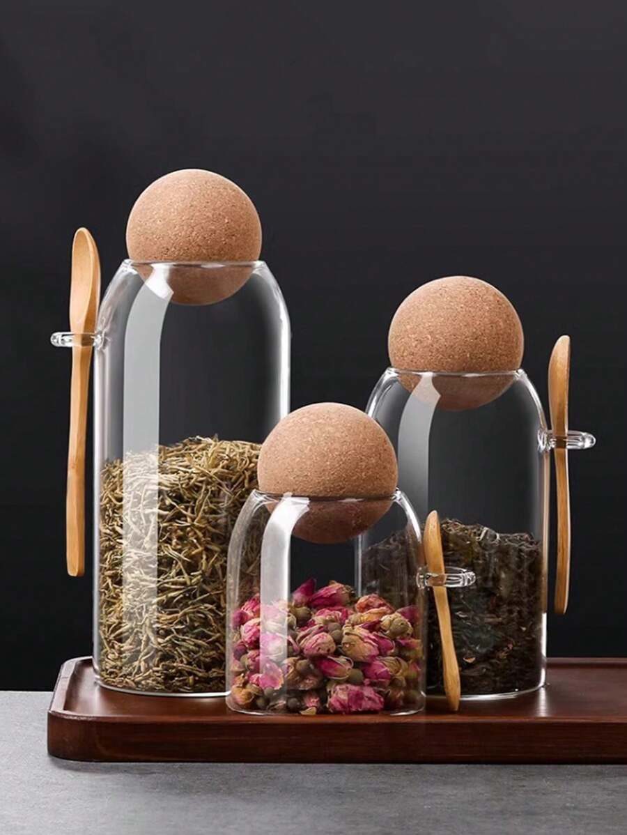 1pc/3pcs/4pcs Airtight Food Storage Containers, Kitchen Storage Jars With Lids