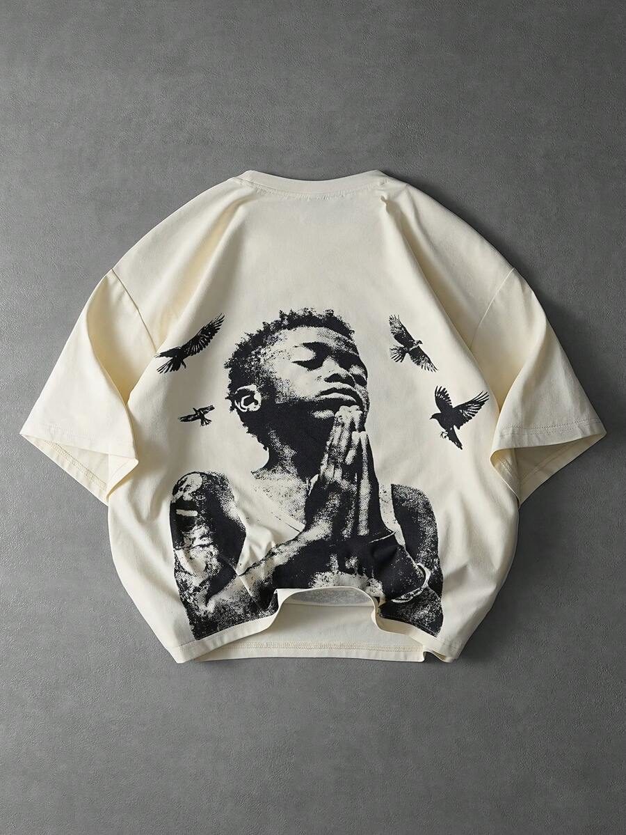 Men's Graphic Round Neck Short Sleeve T-Shirt Design Tee Oversize T Shirt