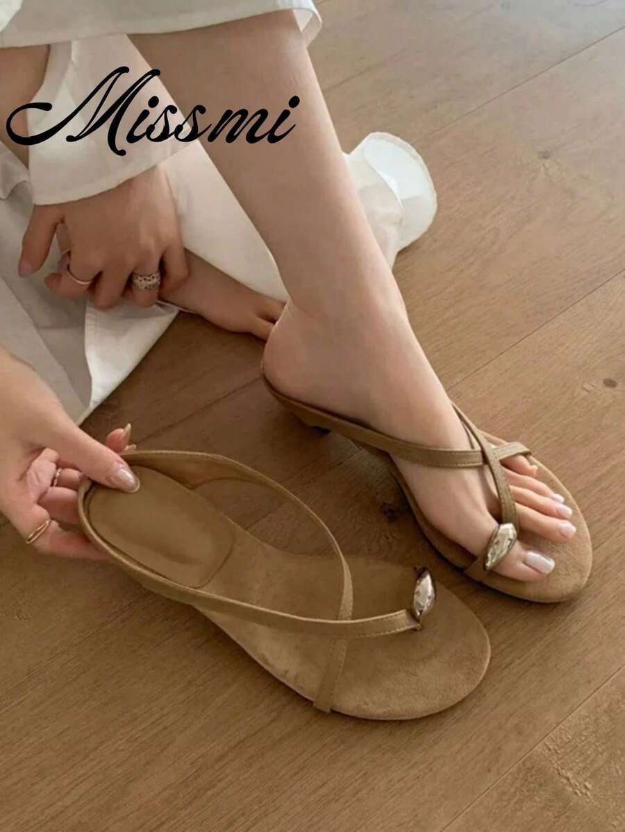 Low Heel Thong Sandals