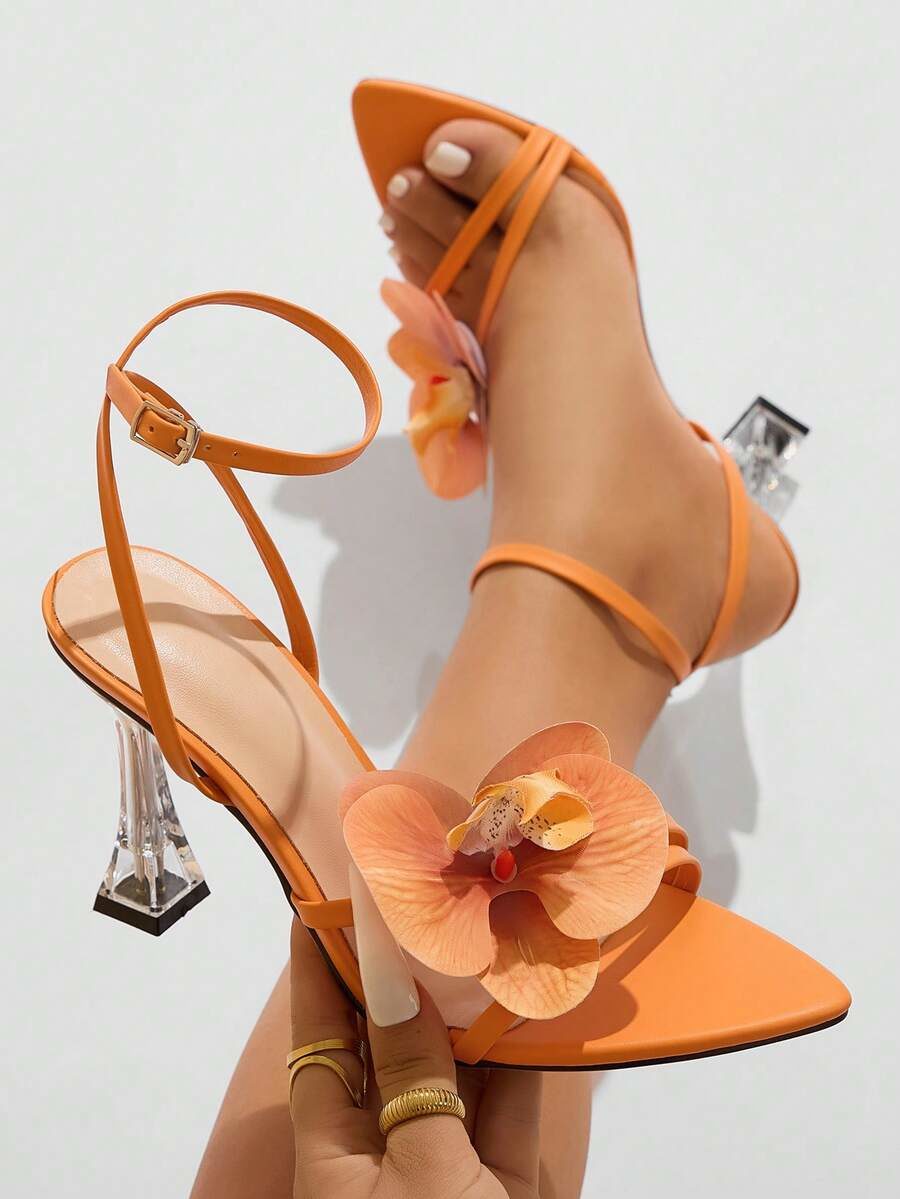 Women's High Heel Sandals, Acrylic Glass Heel
