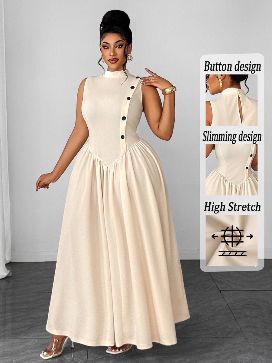 Plus Size Women's Elegant Summer New Style Elegant Waist-Cinched Party Long Dress