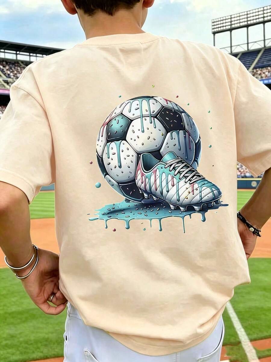 Tween Boy Casual Fun Graphic Print Crew Neck Pullover Short Sleeve T-Shirt Top