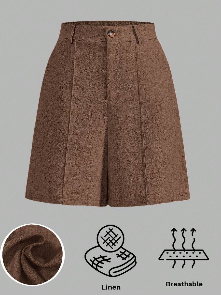 Women's Espresso Brown Wide Leg Shorts