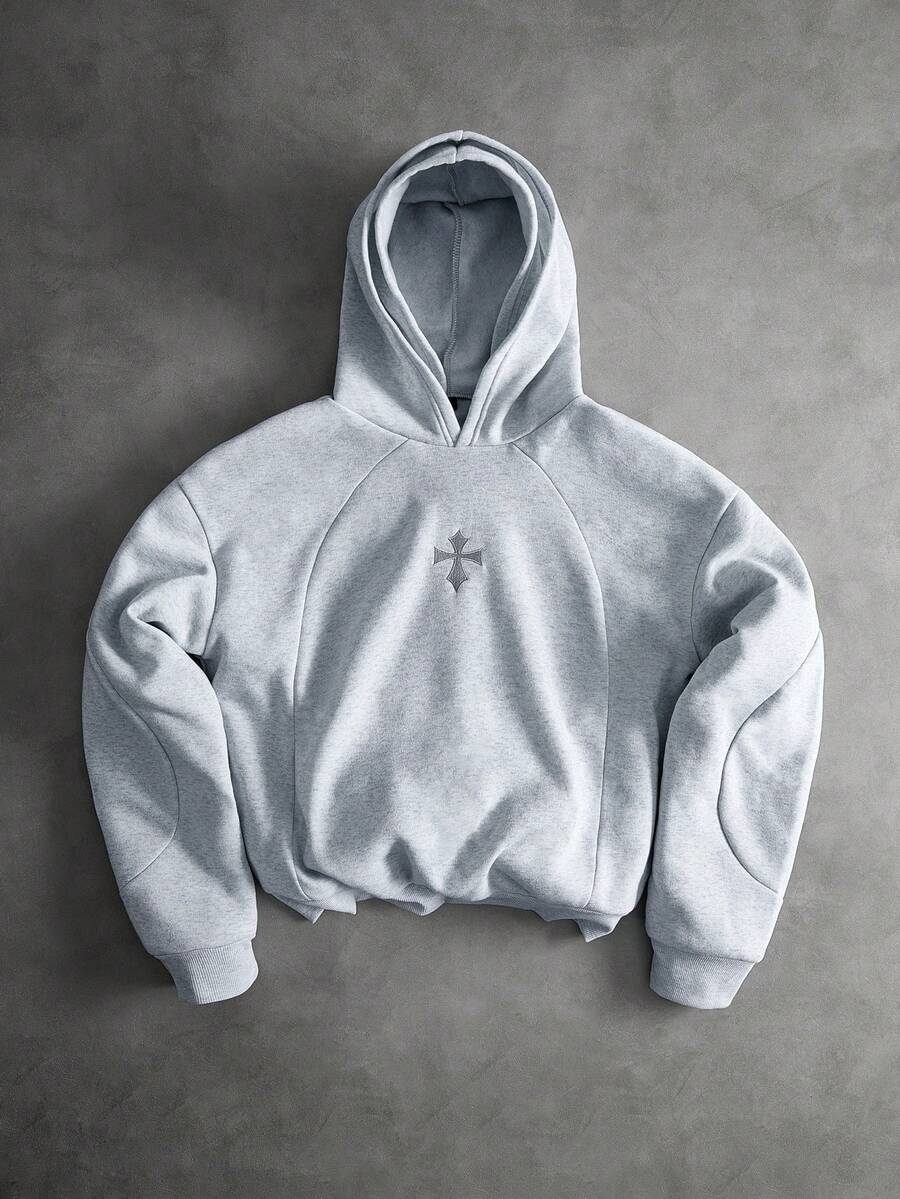 Men's Light Grey Autumn Streetwear Hoodie