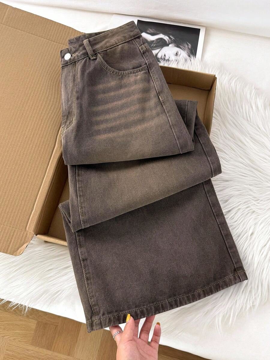 Women's Casual Loose Washed Wide Leg Jeans