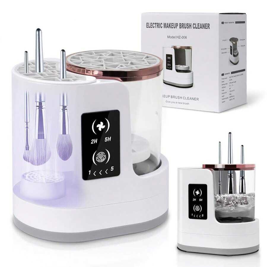 3-In-1 Electric Makeup Brush Cleaner With Brush Dryer And Stand