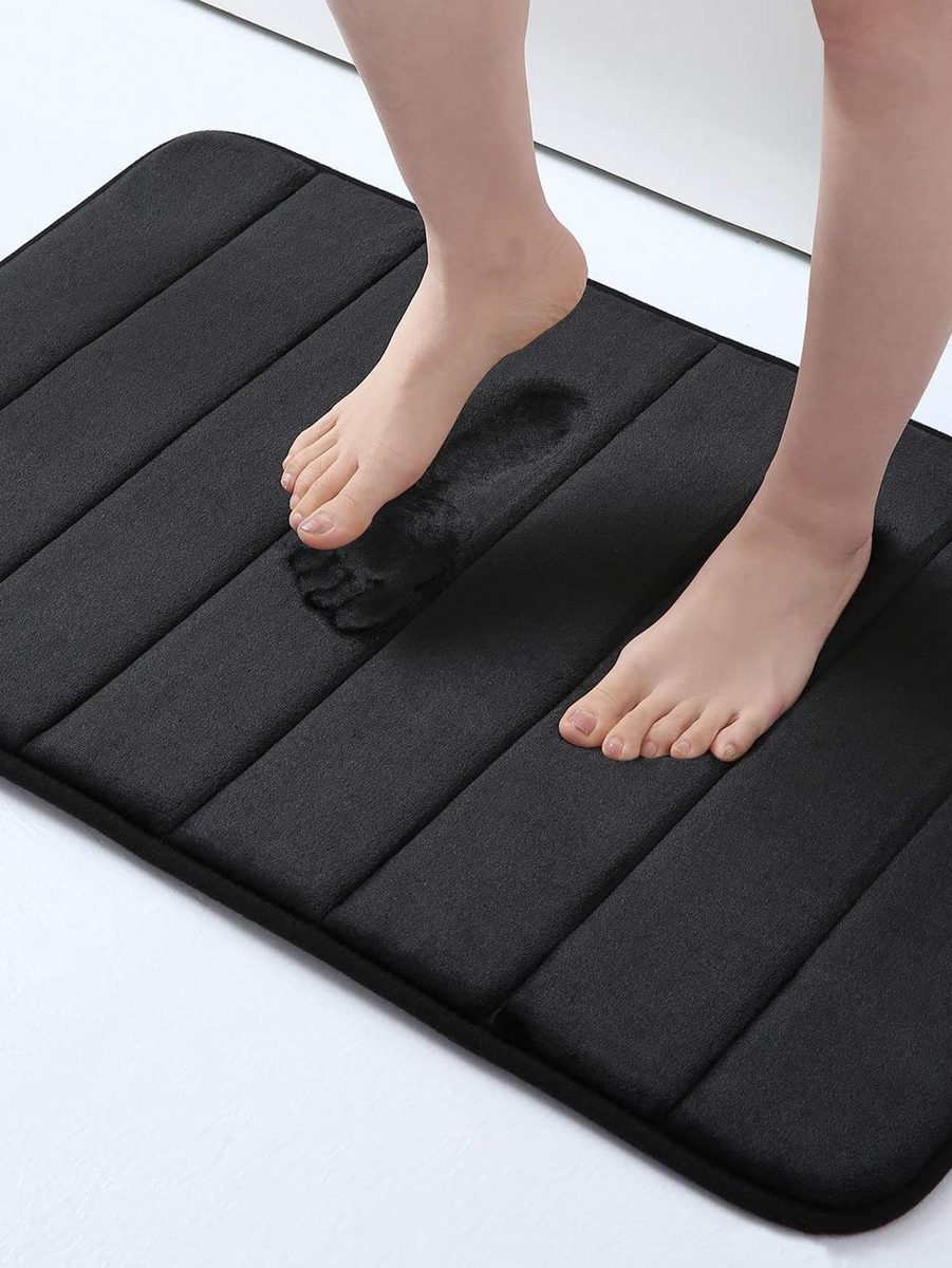 1PC Solid Color Minimalist Soft Memory Foam Sponge Absorbent Non-Slip Bath Mat Bathroom Floor Mat
