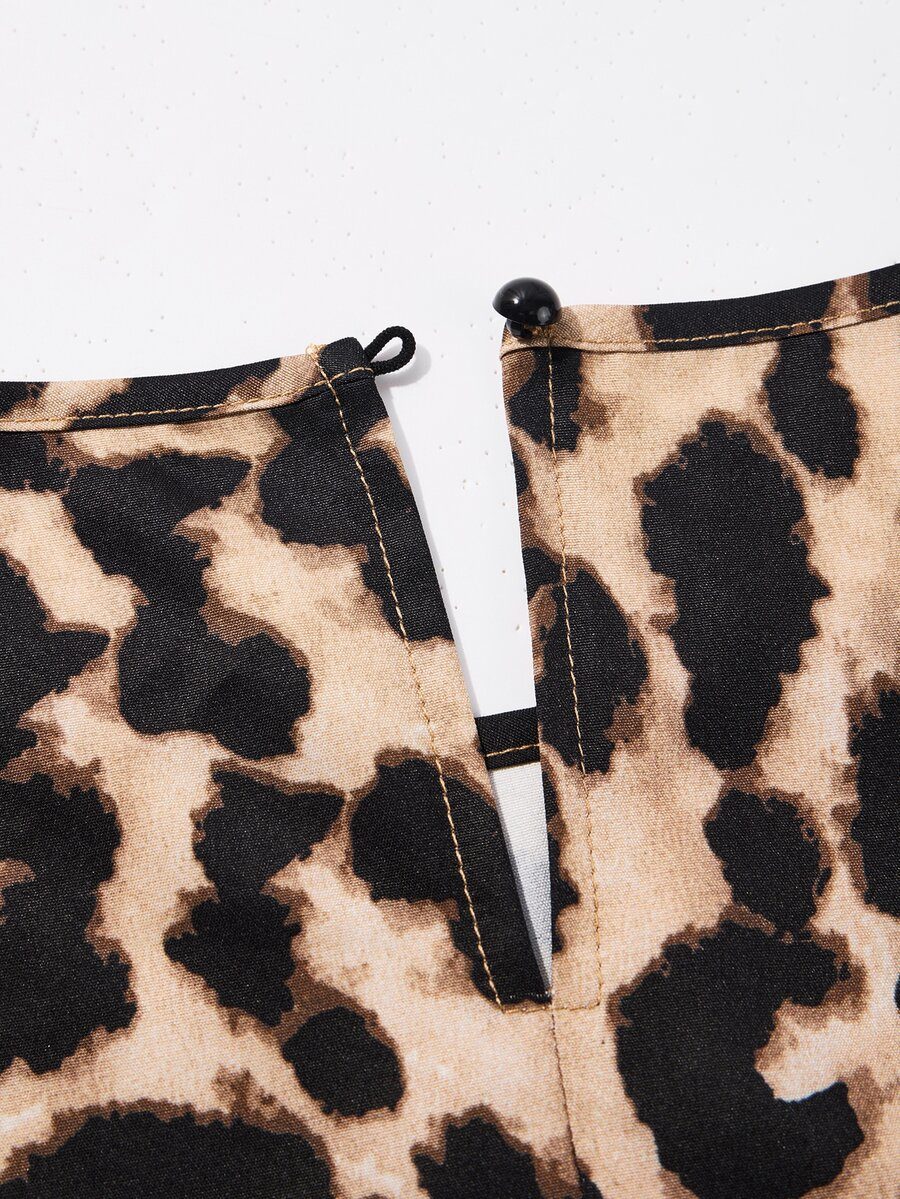 Plus Size Leopard Print Mini Dress
