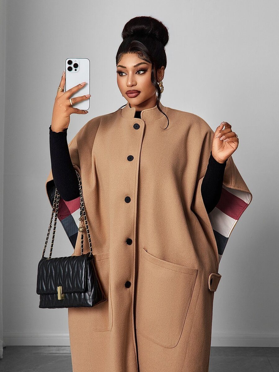 Women's Autumn/Winter Stand Collar Cape Coat