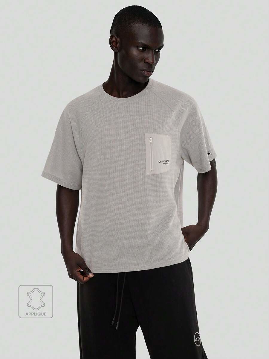 Men's Summer Short Sleeve Waffle Pocket Design T-Shirt