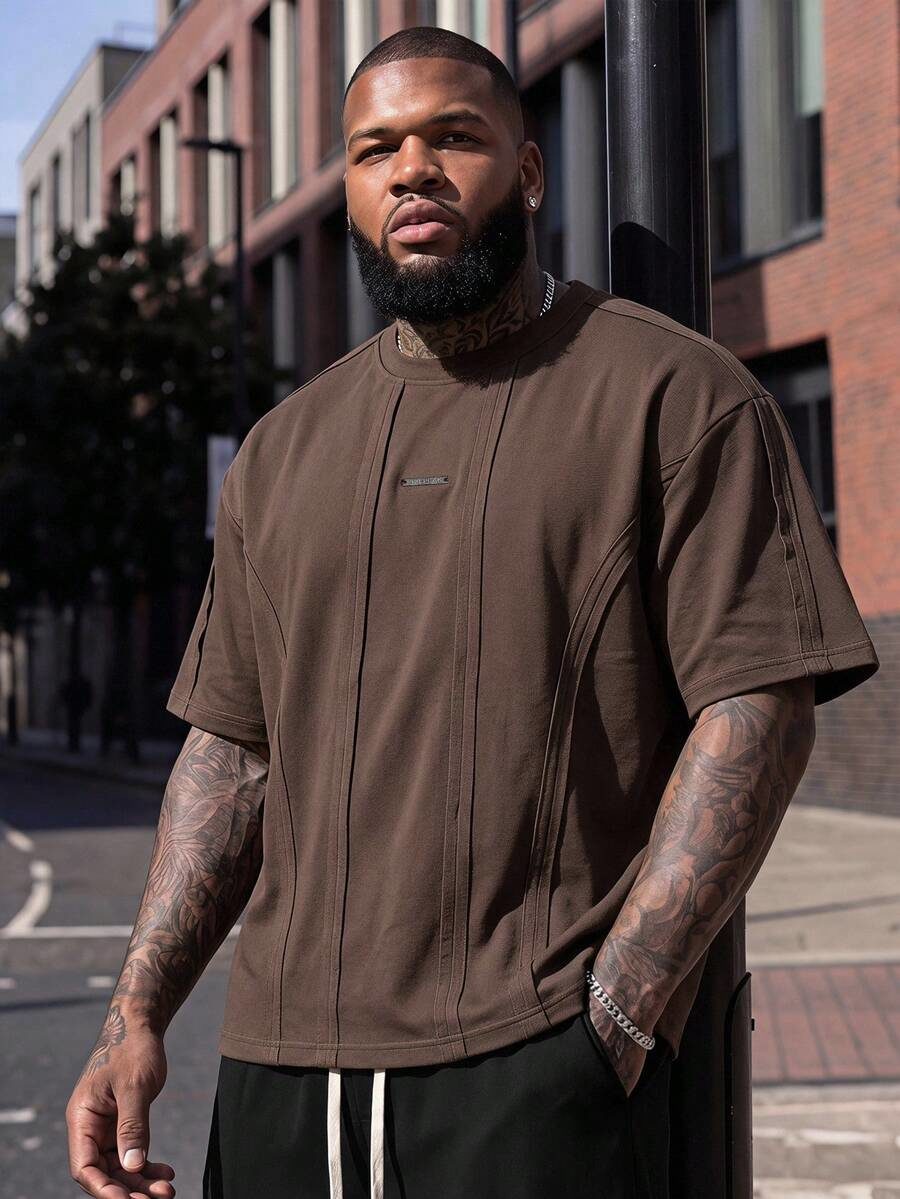 EASEVO Men Plus Size Casual Loose Short Sleeve T-Shirt