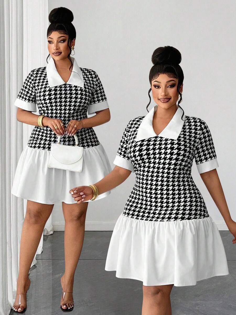 Women's Shirt Collar 2 In 1 Short Sleeve Short White Dress