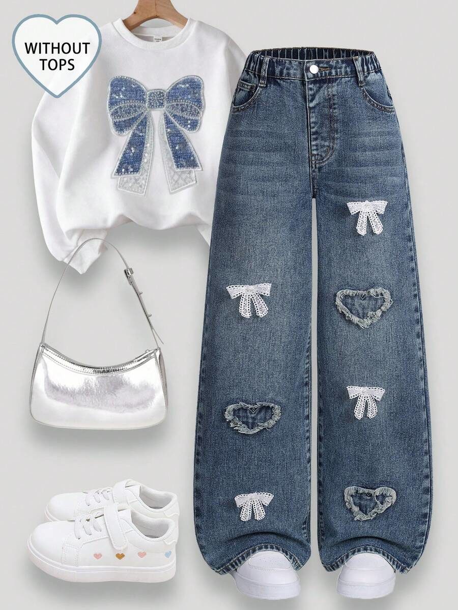 Denimly Tween Girl Loose Fit Light Blue Denim Jeans