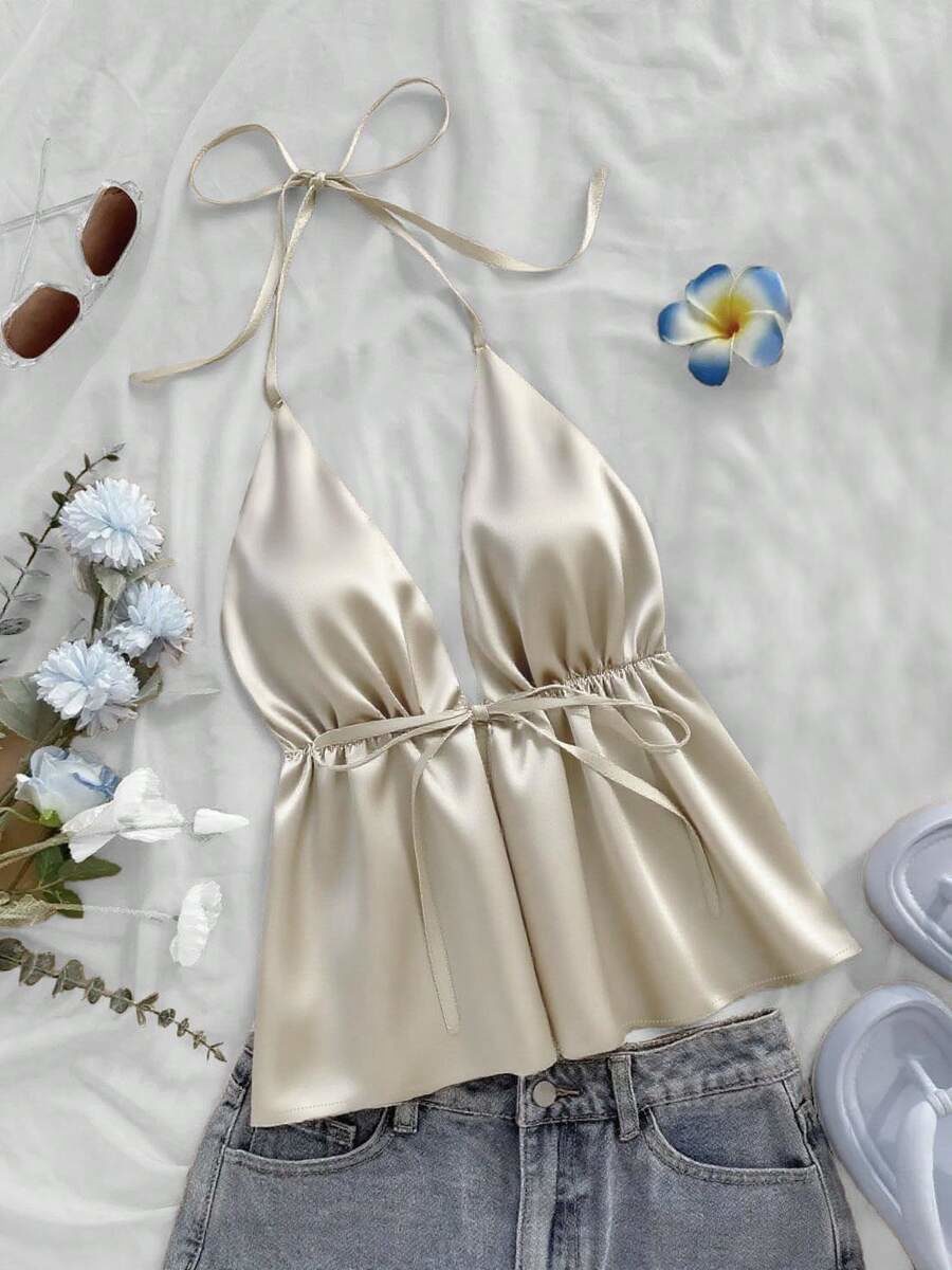 1pc Sleeveless Spaghetti Strap Tank Top