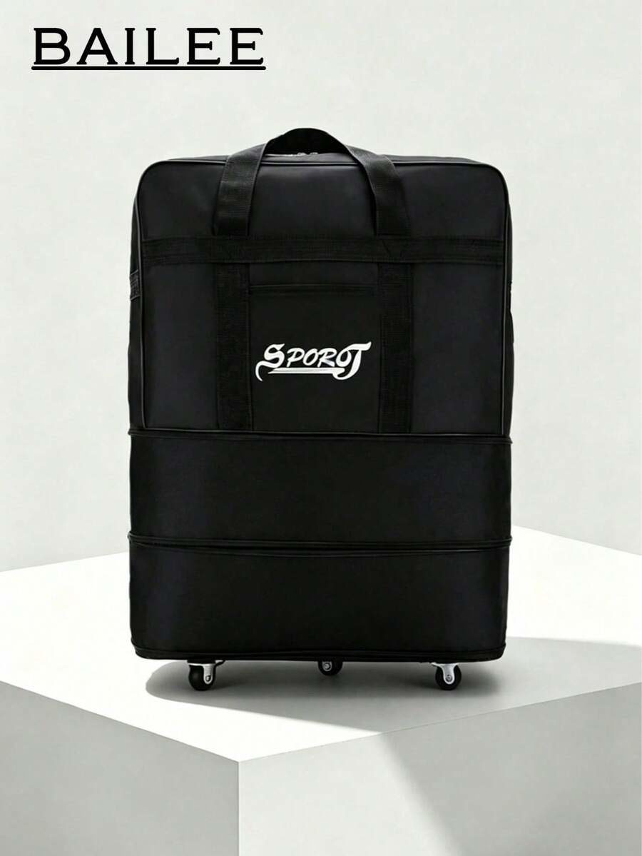Aviation Bag With Large Capacity Swivel Wheels Foldable Expandable Luggage Bag