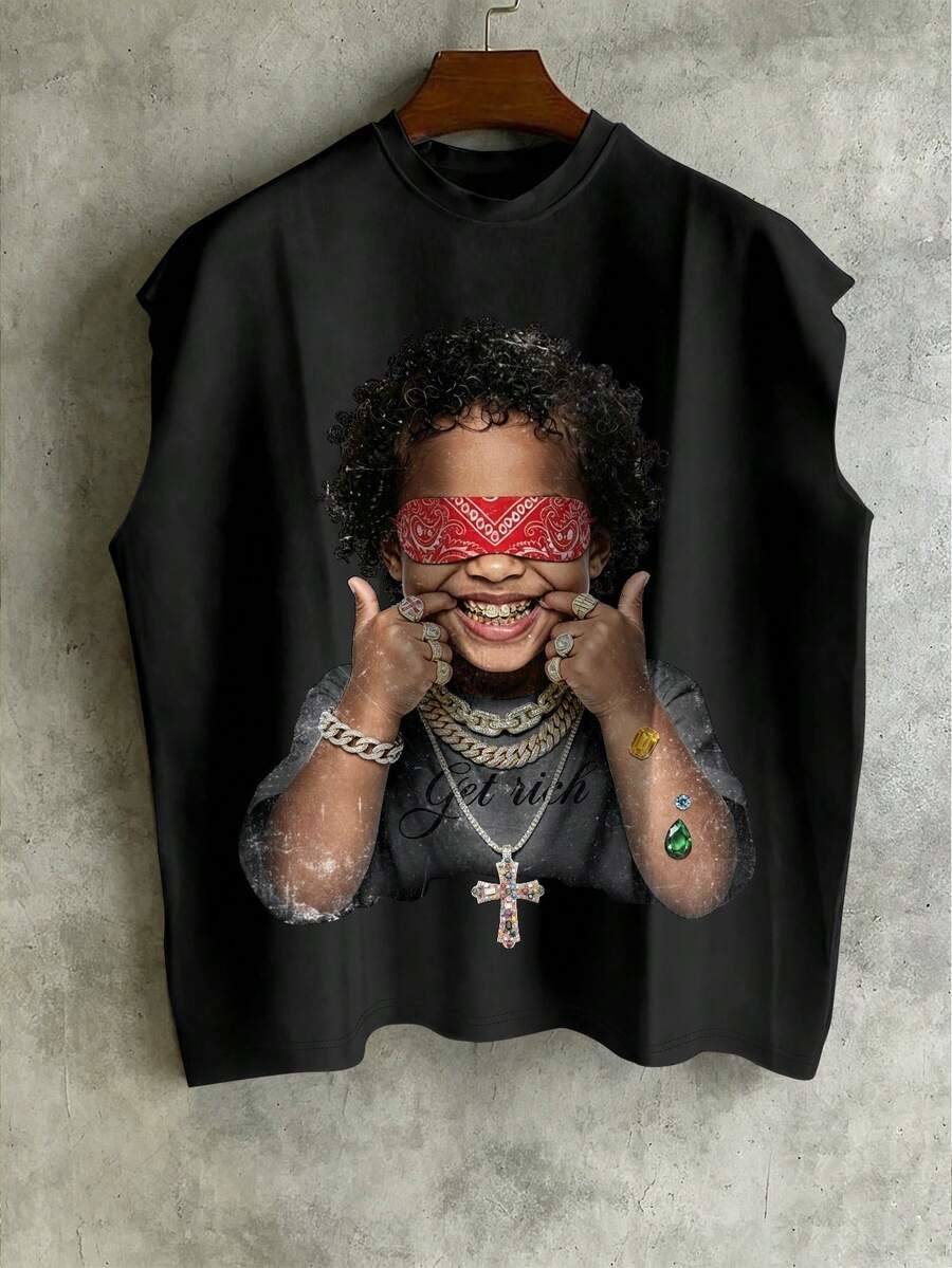 Vintage Y2K Old Money Streetwear Pure Black Sleeveless Tank Top