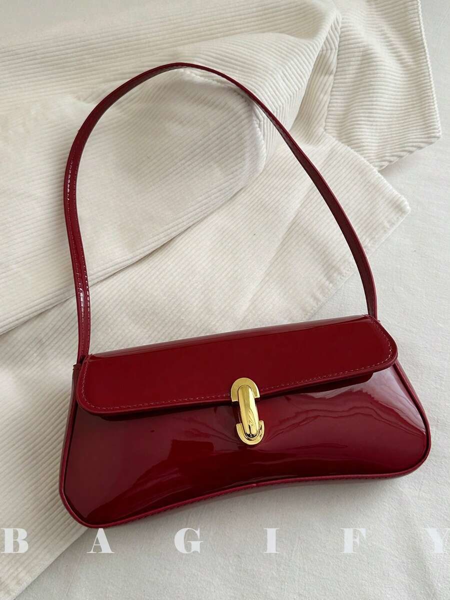 Women's Vintage Faux Leather Flap Decor Shoulder Underarm Bag