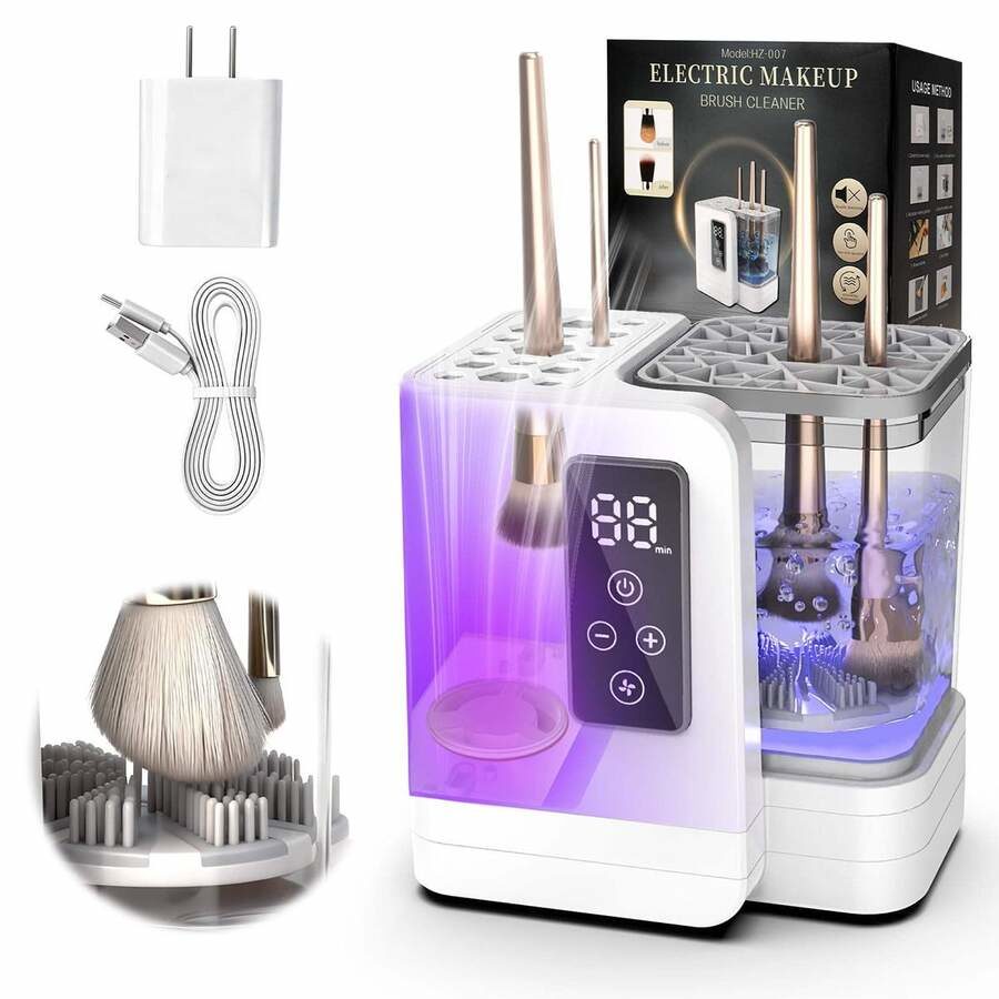 3-In-1 Electric Makeup Brush Cleaner With Drying Function